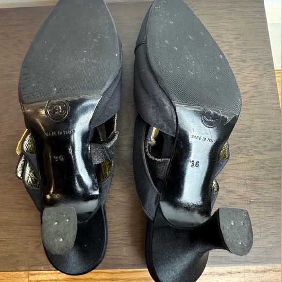 Vintage Chanel cap toe mule heels - Picture 3 of 3